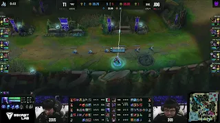 T1 vs JDG Game 2 | FAKER TP RUSH BARON