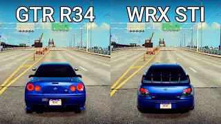 NFS Heat: Nissan Skyline R34 vs Subaru Impreza WRX STI - Drag Race