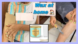 How to remove body hair at home/ WAX AT HOME 🏡 east steps to do honey bee wax/ wax in summers🌞