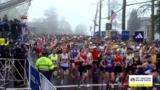 Thousands of runners take starting gun in 127th Boston Marathon