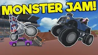 MONSTER JAM DEMO DERBY STUNT SHOW! - Tiny Town VR Gameplay - Oculus VR Game