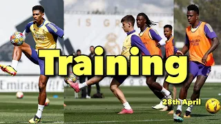 Real Madrid Training 28th April: Vini Jr, Arda Güler, Bellingham | Work For Bayern Munich Clash