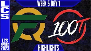 FLY vs 100 Highlights | LCS Spring 2023 W5D1 | FlyQuest vs 100 Thieves