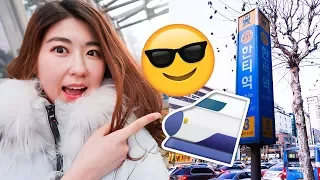 Real Life Korean Subway! (+ Learn Korean, Tips)! | 한국언니 Korean Unnie