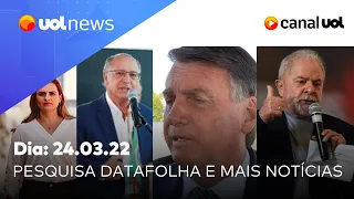 Pesquisa Datafolha: Bolsonaro tem 26% e Lula lidera com 43%; cenários, análises e mais | UOL News