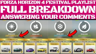 FORZA HORIZON 4 - HOW TO GET 80% completion of the festival playlist every time - Answering comments