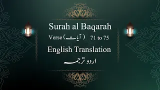 Surah Al Baqarah Ayat 71-75| Quran Beautiful Recitation with Urdu & English Translation