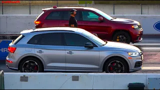 Audi SQ5 3.0T  vs Jeep Grand Cherokee Drag Racing at Palm Beach International Raceway