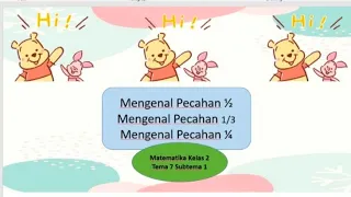 MENGENAL PECAHAN 1/2, 1/3, 1/4 - Matematika Kelas 2 Tema 7 Subtema 1