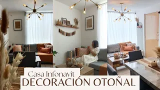 Decoración cálida para Otoño 🍁 De casa a hogar ❤️ Ideas fáciles con poco 🫰 ✅ #casainfonavit