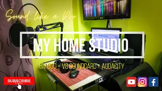 How I Record to Audacity Using BM 800 Mic + V8 Soundcard