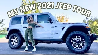 MY NEW CAR TOUR!! 2021 Jeep Wrangler Rubicon **I bought my dream car!!!!*