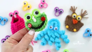 Crochet Googly Eye Finger Puppet Characters