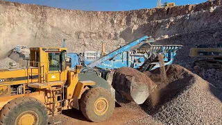 Volvo L330 Loader, Terex Crusher, Caterpillar Dumper - Sotiriadis/Labrianidis Quarry Works- 4k