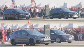 Audi RS3 vs Seat Leon Cupra and Audi S3 vs Golf 7 R - Drag Race Arad 2019