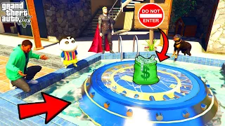 Franklin Found A New SECRET BILLIONAIRE BUNKER in GTA 5 | SHINCHAN and CHOP