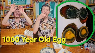 Eating 100 Year Old Black Preserved Stinky Duck Egg