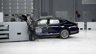 2023 Genesis Electrified G80 driver-side small overlap IIHS crash test