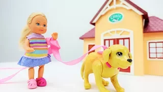 Барби и Штеффи покупают собаке поводок. Игры для девочек