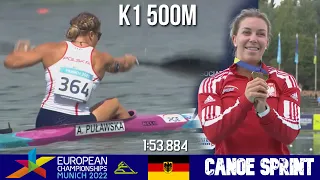 K1 Women 500m Final  |  PULAWSKA Anna CHAMPION | European Championships Munich 2022