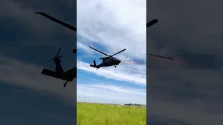 Massive UH-60M Chopper Lift-off from Grass #shorts