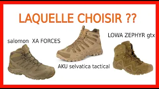 TEST CHAUSSURES de TERRAIN : SALOMON XA FORCES / AKU SELVATICA / LOWA ZEPHYR - La gagnante est ??