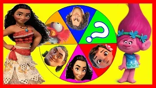 Disney Moana Fidget Spinner Game with Maui, Baby Moana and Paw Patrol, Poppy Trolls Toys