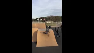 Bmx rider accidentally cartwheels off of box jump