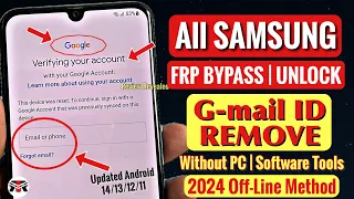 WITHOUT PC 2024 All Samsung Android 13/14 FRP Bypass | After Reset Google Account Bypass New Method
