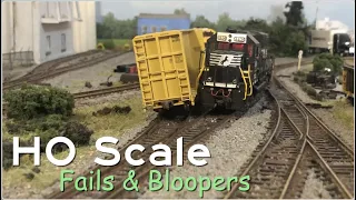 HO Scale Fails & Bloopers - Derailments & Accidents