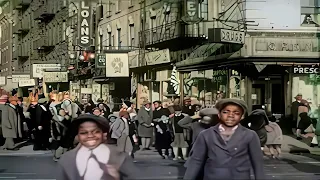 Old New York 1940s in Color [60fps, Remastered] w/sound design added