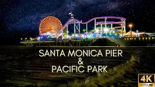 Santa Monica Pier & Pacific Park at Night, Los Angeles, CA | Full Walking Tour  [4K UHD]