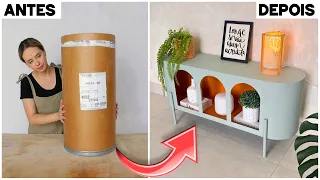 NÃO JOGUE FORA TAMBOR DE PAPELÃO! VEM VER O QUE DÁ PRA FAZER COM ELES! DIY IDEIAS do LIXO AO LUXO!