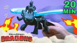 DRAGONS TOY EPISODE COMPILATION! 🔥🐉 How To Train Your Dragon Pretend Toy Play Stories