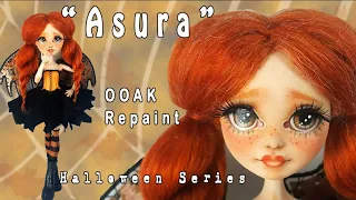 OOAK Monster High Asura Halloween Custom Repaint and Making Freckles by Skeriosities