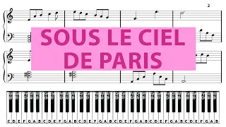 Sous Le Ciel De Paris - Slowly - Piano Tutorial - Hubert Giraud