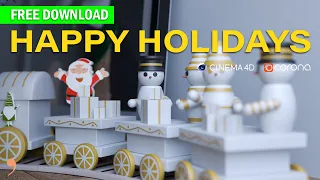 Happy Holiday 3D - Cinema4D + Corona Render Video Animation