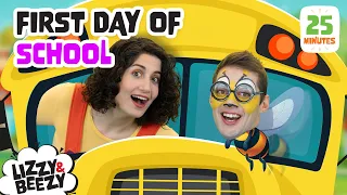 Educational Toddler Videos | Lizzy and Beezy 🐝| First Day of School 🏫 English Stories for Kids