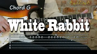 White Rabbit - instrumental guitar cover with Tabs and Chords, レッスン, como tocar, табулатуры