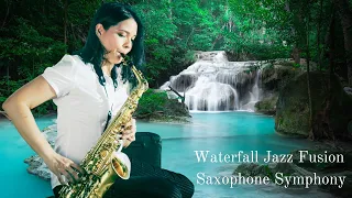 "Saxophone Serenity: Jazz by the Waterfall | Relaxing Music for Nature Lovers  and Coffee Bliss 🌿☕️"