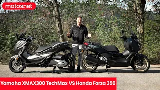 💥Saltan chispas / Yamaha XMAX 300 Tech Max VS Honda Forza 350  / Comparativa / 4K / motos.net.