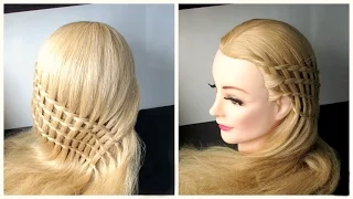 Braided Waterfall Hairstyle, Feather Waterfall and Ladder Braid Combo