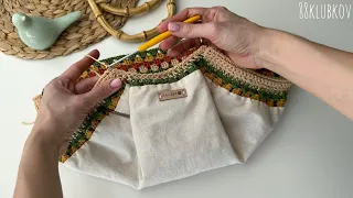 A very beautiful bag made of 1 simple piece. Fashionable crochet bag. Grandma's square.