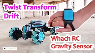Watch RC Gravity Sensor Drift Car Twist Transform Double Side Run Stunt Spin