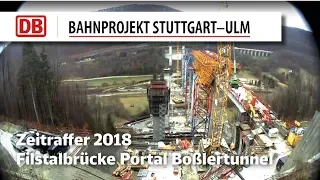 Filstalbrücke Portal Boßlertunnel (Zeitrafferfilm 2018)