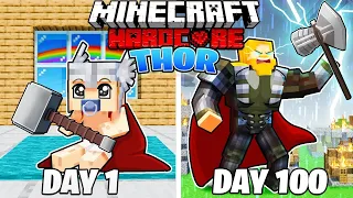 I Survived 100 days as a Thor In Minecraft Hardcore (Hindi)