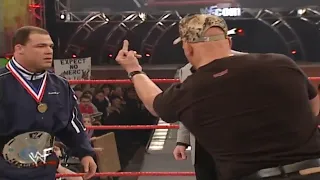 Kurt Angle Is Not Impressed With Stone Cold Steve Austin 1/8/2001