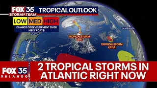 2 Tropical storms currently active in the Atlantic