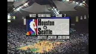 NBA On NBC - Rockets @ Sonics 1993 WCSF Deciding Game 7 Highlights