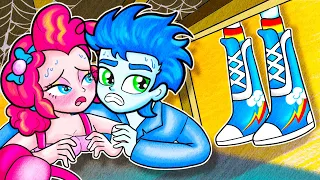MY LITTE PONY Sad Love Story : OMG! They Are Cheating Rainbow Dash Under The Bed | 재미있는 스톱 모션 만화
